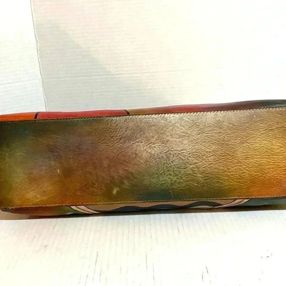 Anuschka hand painted multicolor leather shoulder - Picture 3 of 8